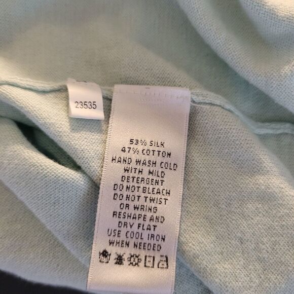 "Concept" Woman's 53%silk sweater Size: large long sleeve seafoam, NWT - Picture 5 of 6